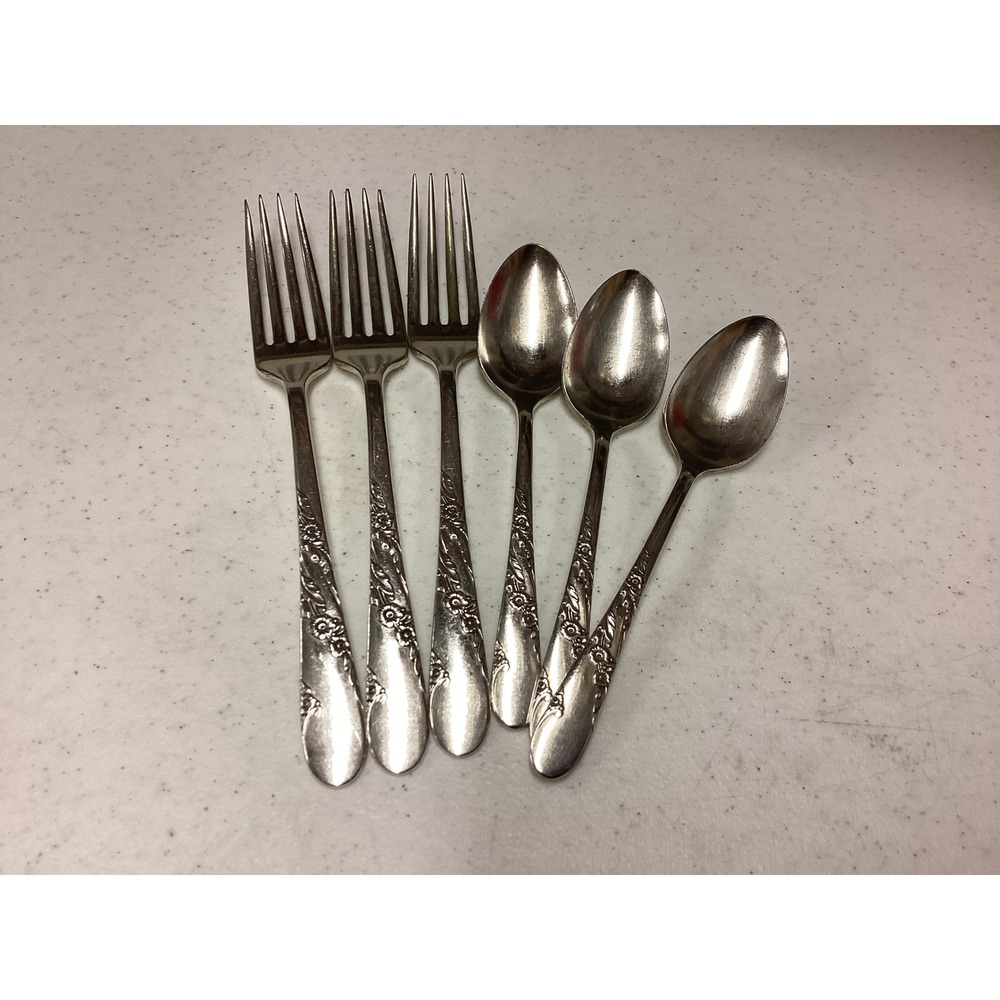 Oneida Community Silver Plate Flatware Bridal Wreath Forks/Spoons Lot